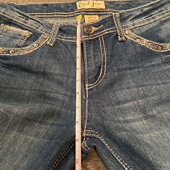 Earl Capris Size 4 Bling Pockets Cuffed Bottom Leg - Picture 9 of 12